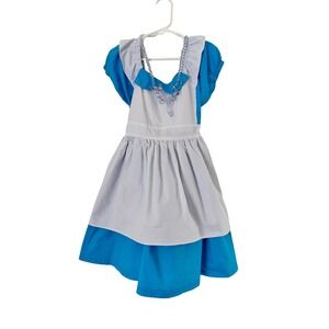 Princess Costume Dress Blue White & Glass Slipper Necklace Kids 130 size 5T / 6X